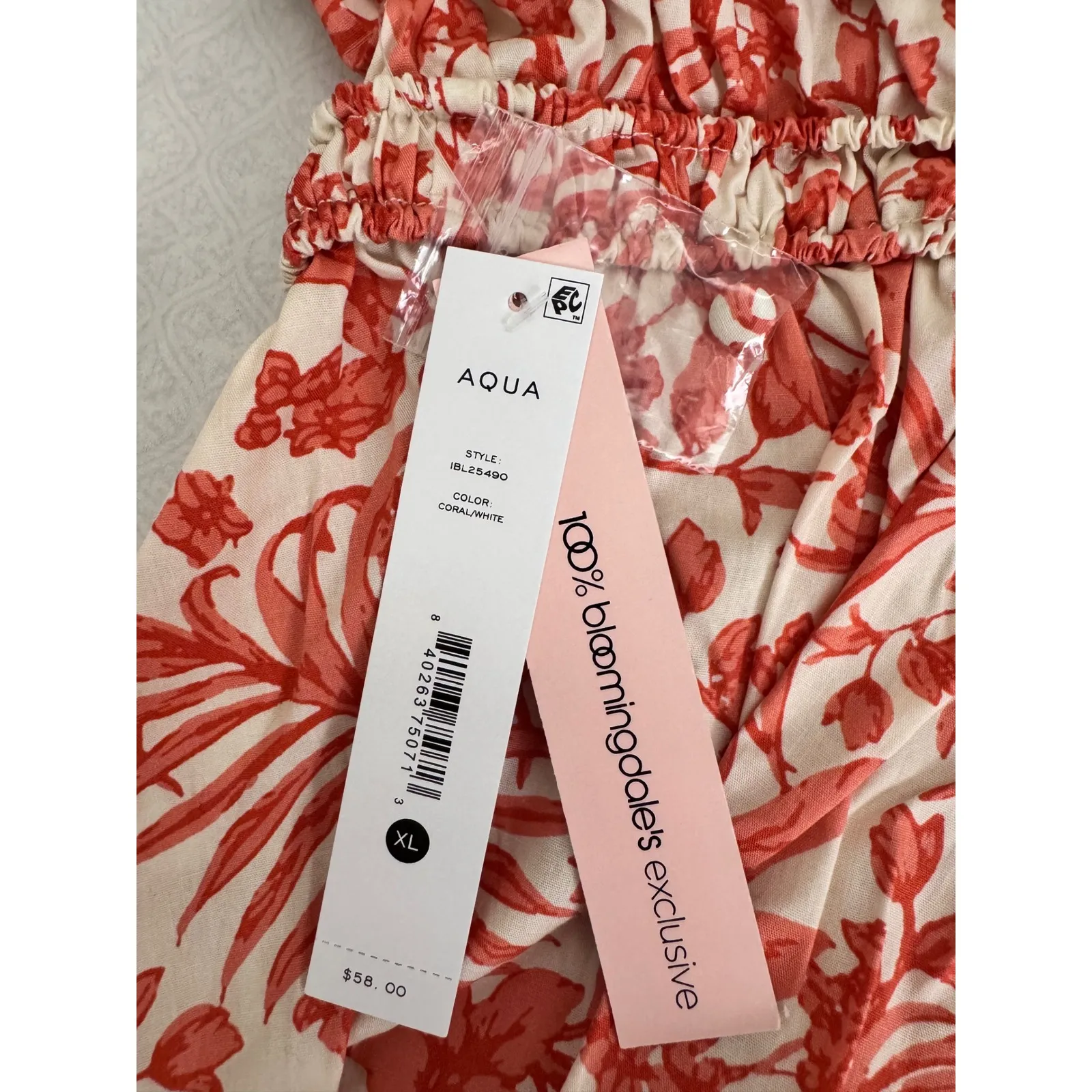 AQUA Floral Print Cami Top Women's‎ XL Sleeveless Ruffle Trimmed Blouse - Image 5