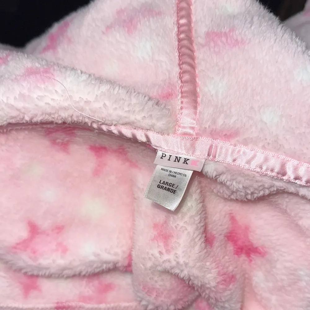 PINK women’s hooded zip-up fleece onesie size L - Image 9