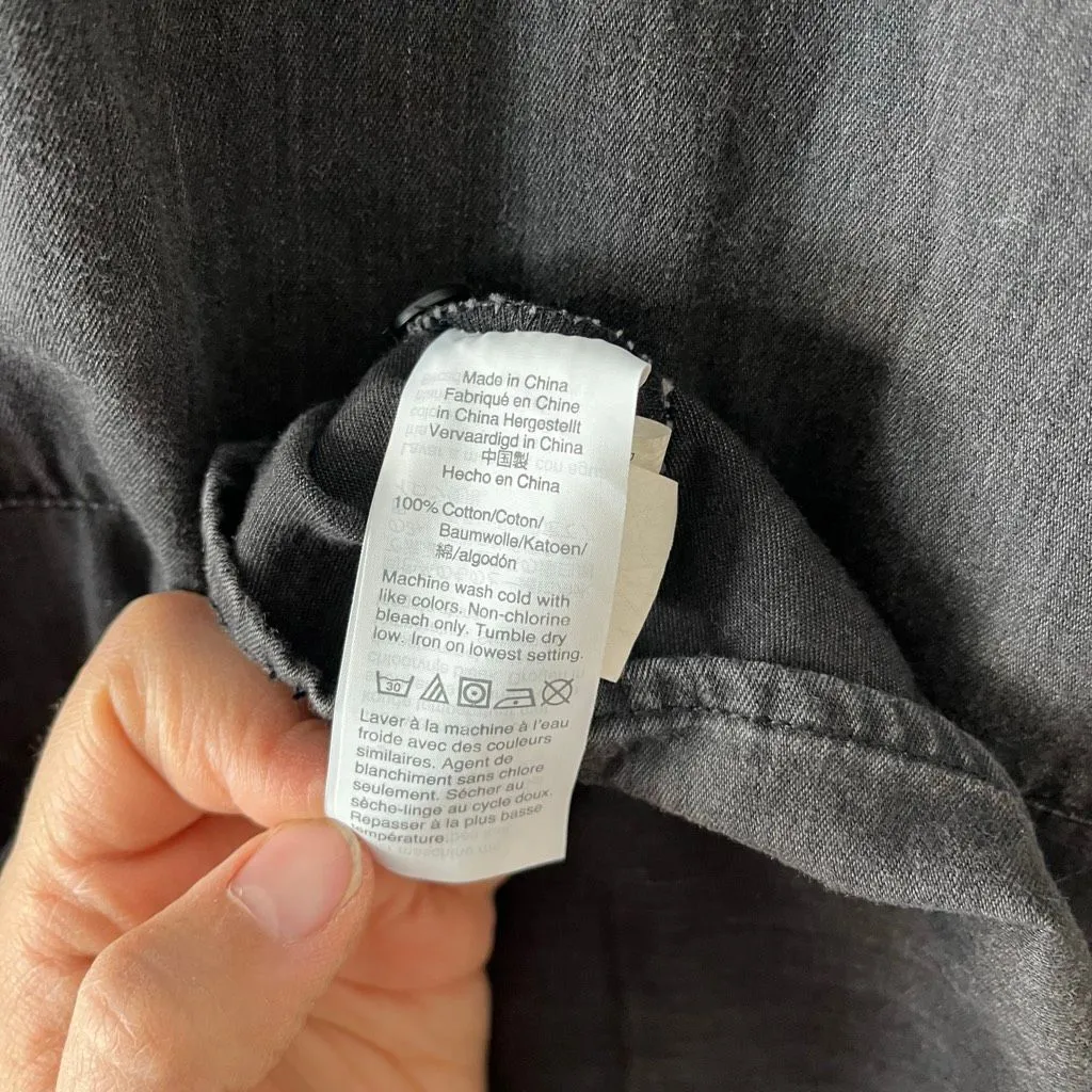 Madewell black mock neck ruffled mini long sleeve cotton dress size 4 academia b - Image 8