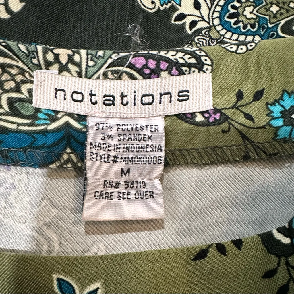 Notations Green Paisley Print Midi Skirt – Size M - Image 7