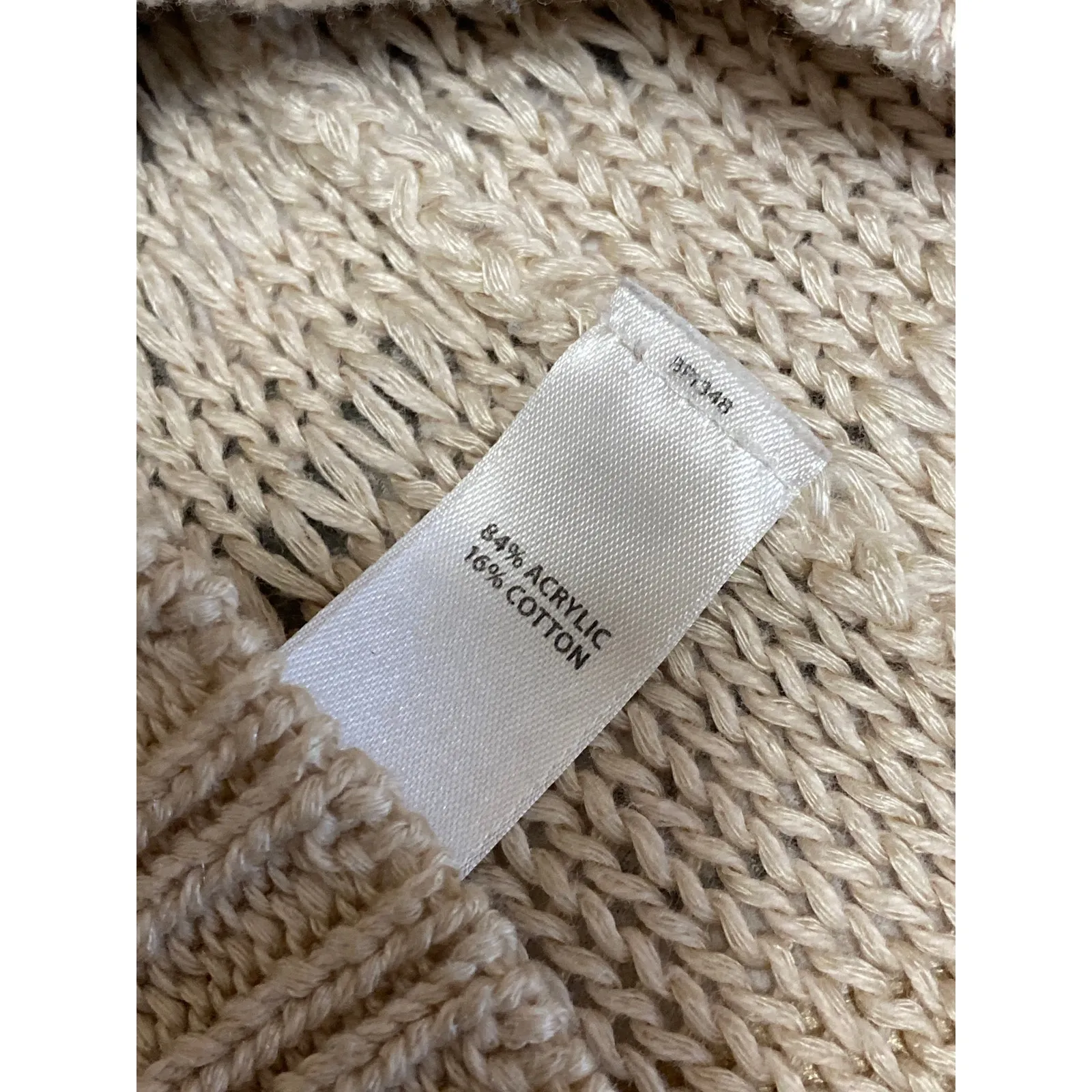 Rubbish Women's Beige Knit Long Sleeve V Neck Button Up Cardigan Sweater Top S - Image 4