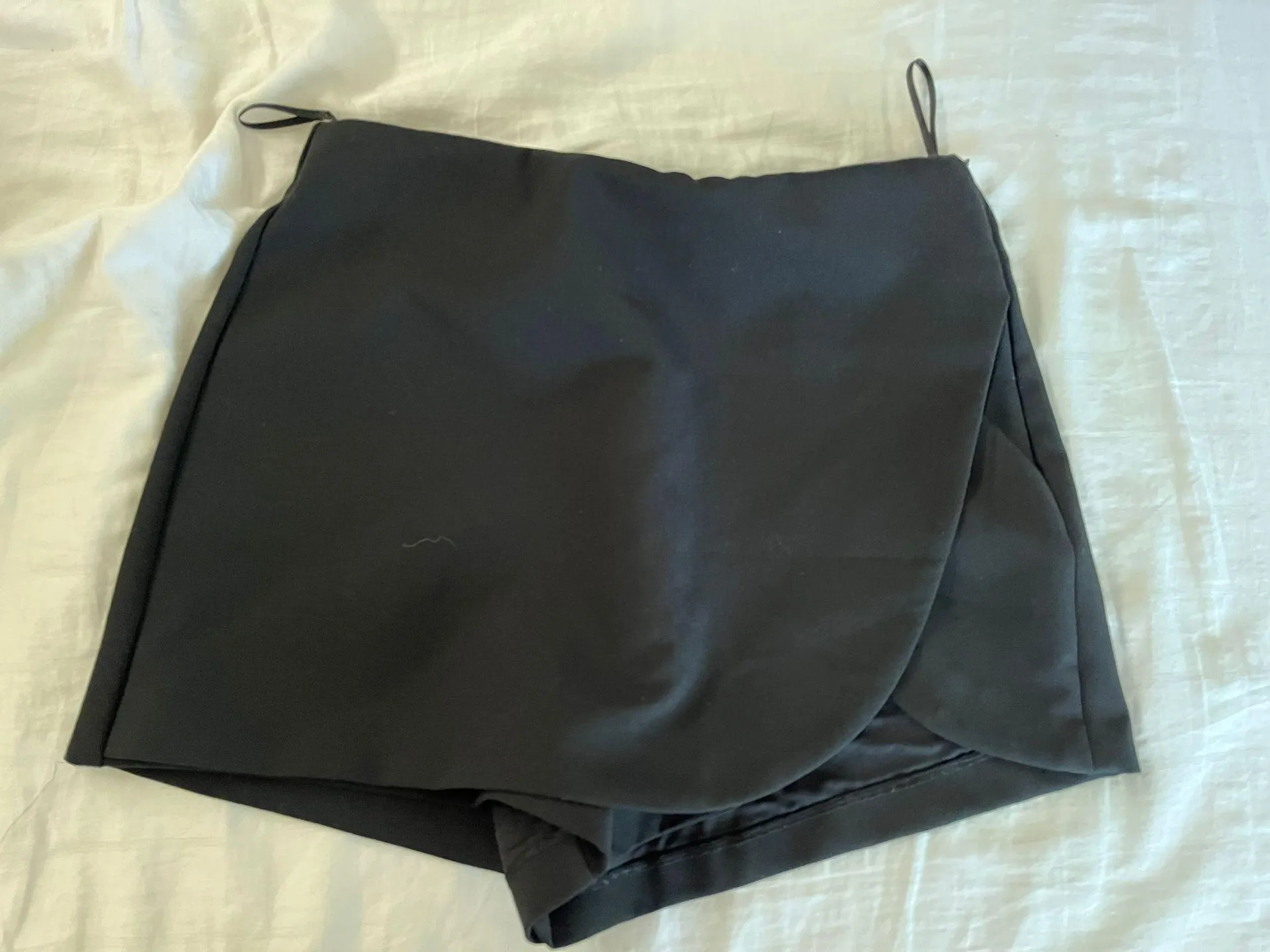 A-symmetrical Black Mini Skort - Image 2