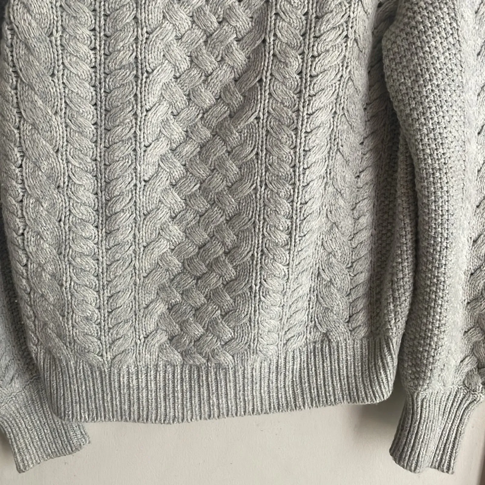 J.Crew Cable-knit Sequin Sweater Gray - Image 12