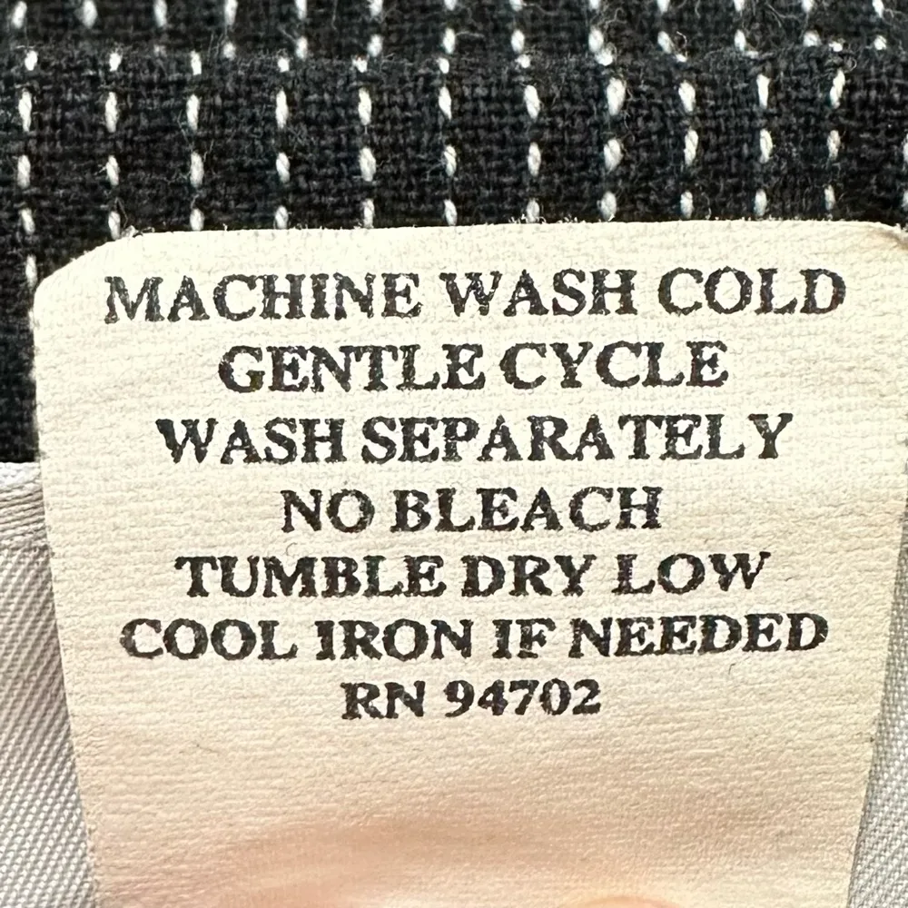 Hot Cotton Linen Blend Black White Striped Button Down Tunic Shirt, Size XL - Image 12