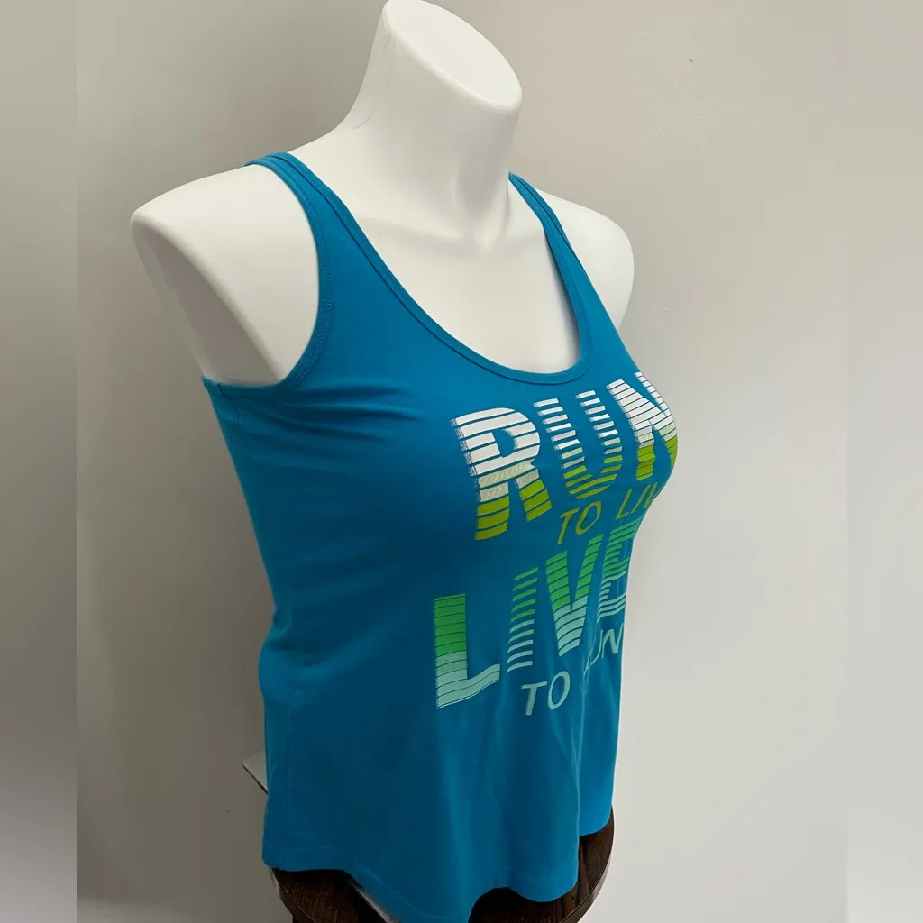 🔥RUN TO LIVE LIVE TO RUN ACTIVE OLD NAVY RUNNING TANK TOP Women's COLOR BLUE SM - Image 2