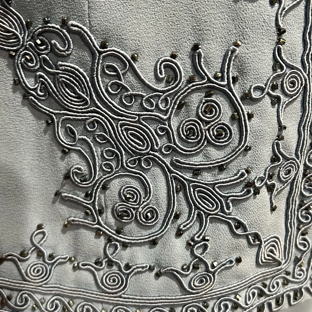 DONNA MORGAN Blue 2pc Maxi Cocktail Suit/Wedding Embellished Size 8 - Image 7