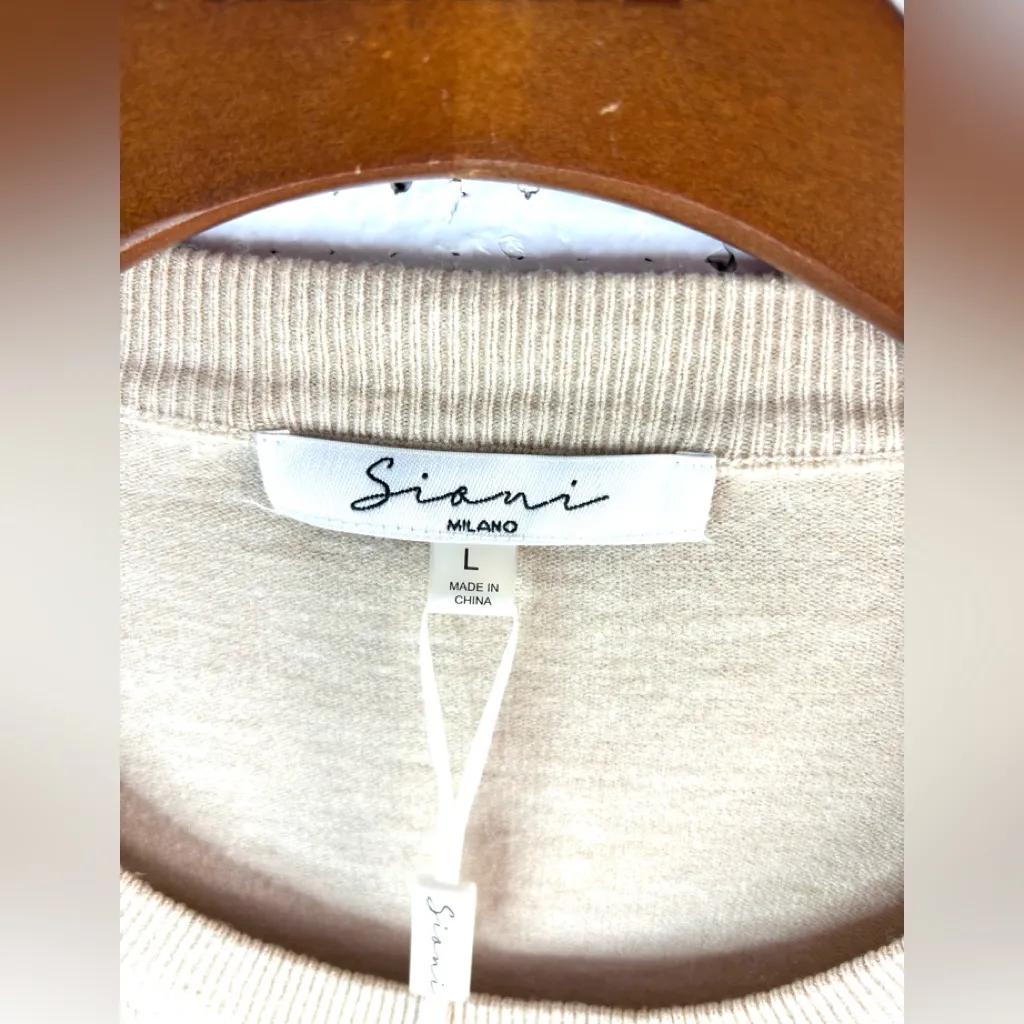 Siani Milano L Natural Sequins Knit Top Sweater Size L - Image 4