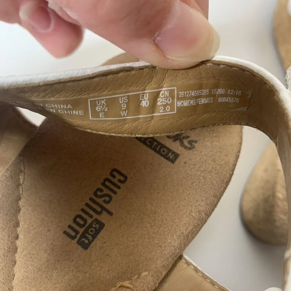 Collection Soft Cushion Women’s Sz 9 White Double Hook Loop Cork Wedges - Image 8