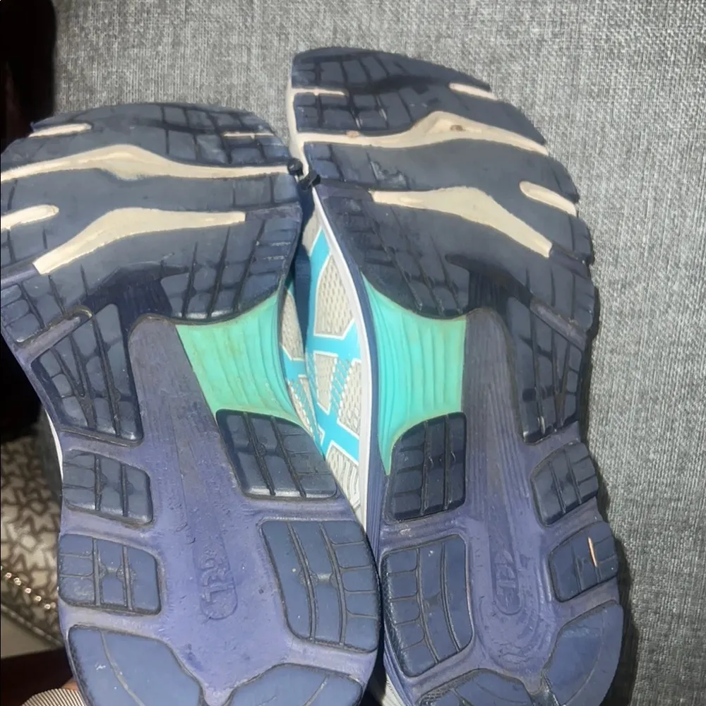 ASICS Women's Running Shoes - Cream and Blue 9.5 Flytrfoam - Image 7