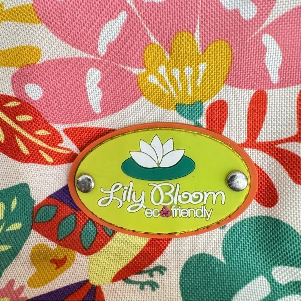 Lily Bloom Colorful Floral Boho Satchel Bag Eco Friendly Lots of Pockets - Image 3
