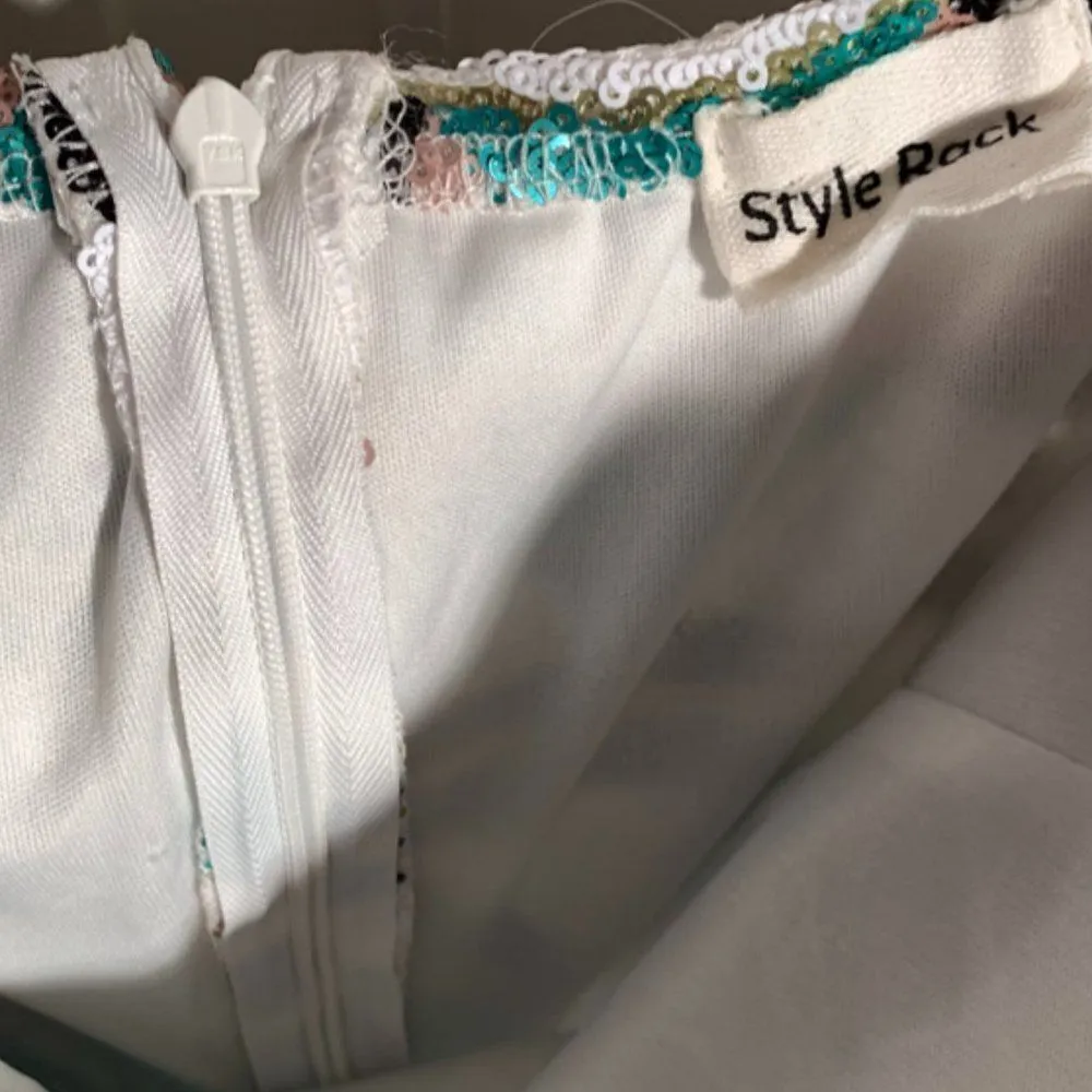 Strapless Sequin Mint Green Dress Mardi Gras Size L - Image 7