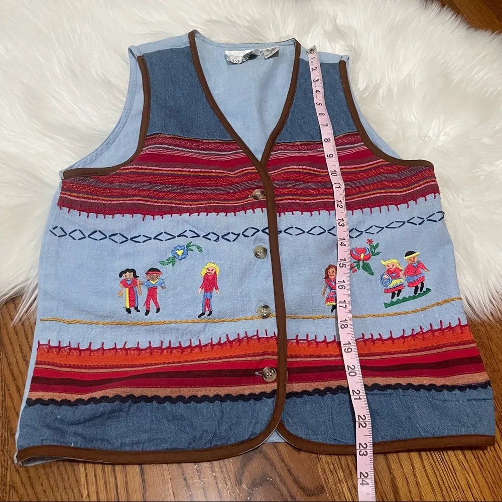 Vintage Casey & Max Embroidered Vest - Image 4