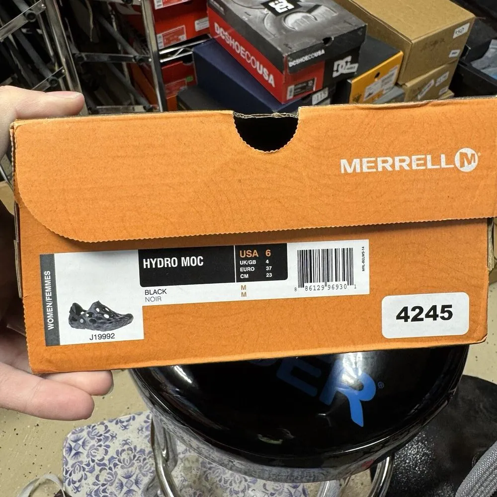 NIB WOMEN'S MERRELL Sz 6 J19992 HYDRO MOC BLACK CAMO WATER SHOES CLOGS‎ - Image 9