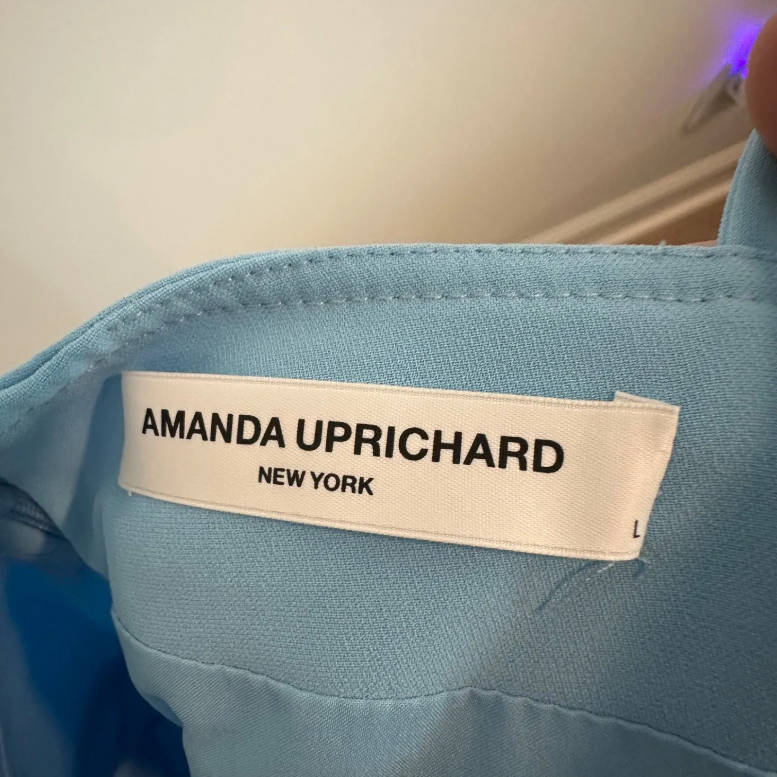 Amanda Uprichard Ace Mini Dress Pacific Blue Women's Large Pockets Sleeveless - Image 5