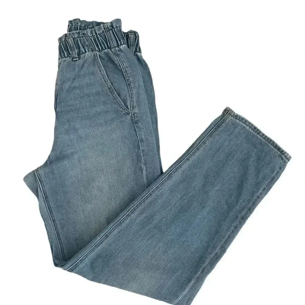 American Eagle Y2K Paper Bag Waist Baggy Mom Jeans SZ 6 # 1807 - Image 5