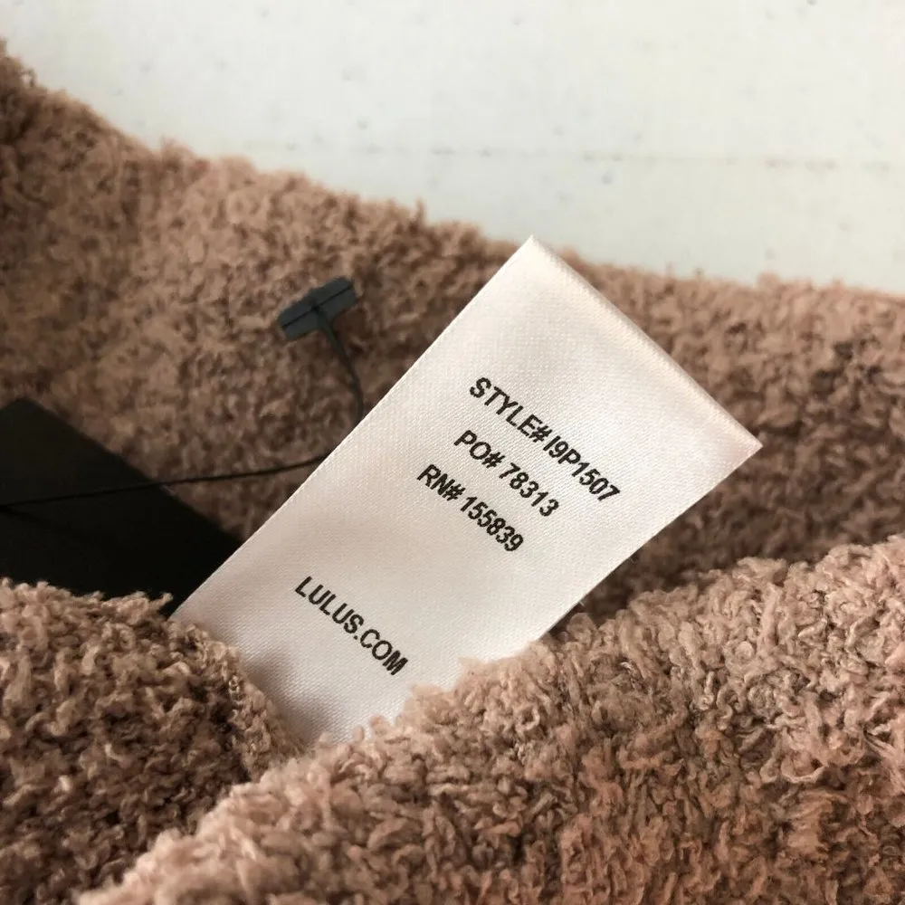 Lulus Teddy-To-Go Taupe Fuzzy Drawstring Joggers Pull On Brown S - Image 4