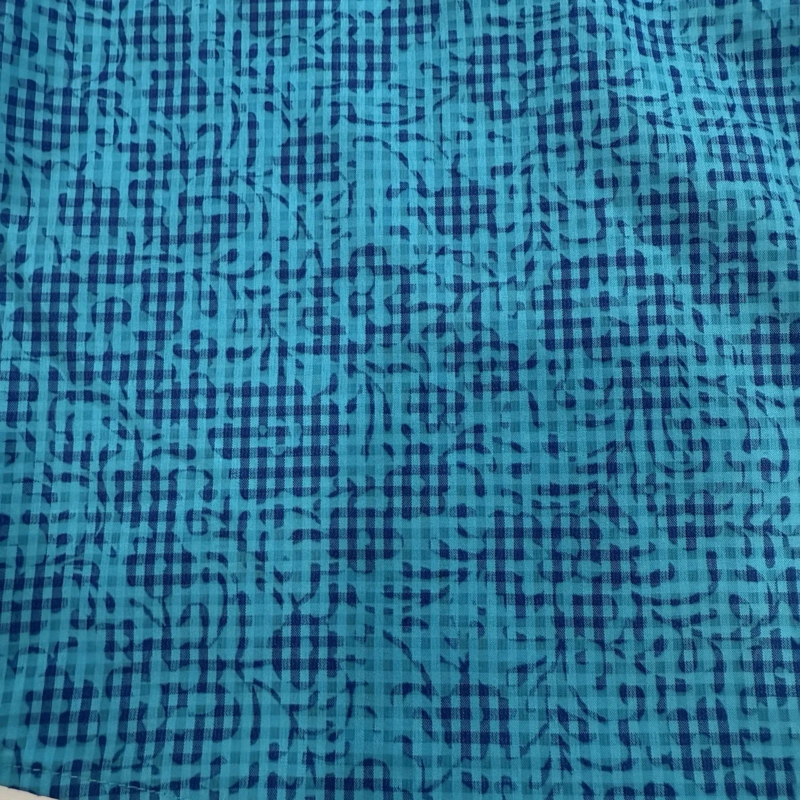 Catherines Blue Gingham Floral Short Sleeve Casual Button Up Shirt Size 4X - Image 4