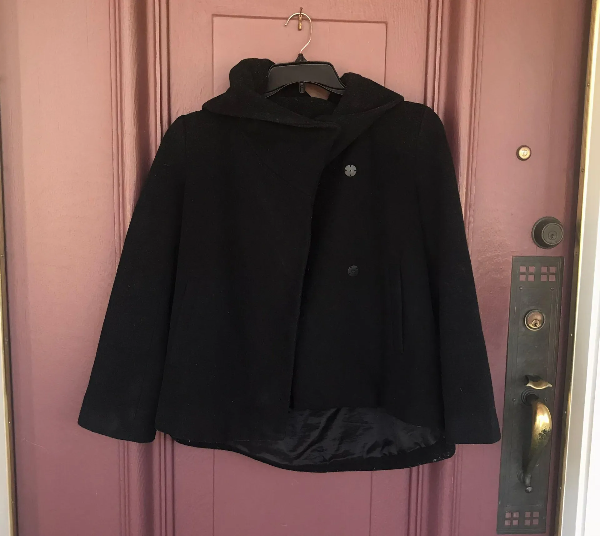 ZARA Wool Blend Wrap Collar Hood Coat - Image 4