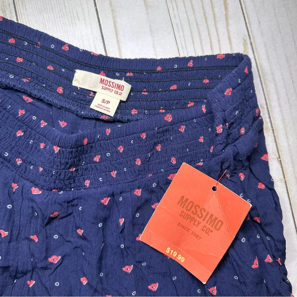 Mossimo Supply Co. Navy and Red Wide‎ Leg Pants Blue - Image 4