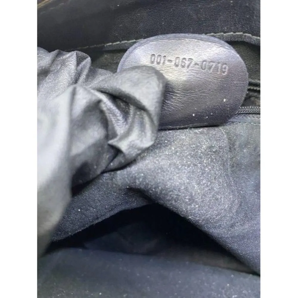 gucci vintage shoulder black leather cross body ba - Image 9