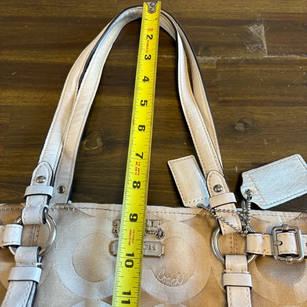 Vintage Coach Madison OP Art CC Logo Tote Shoulder Tan Signature Canvas Y2K Bag - Image 13