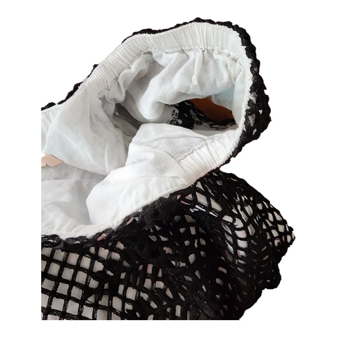 Hutch Off the Shoulder Cap Sleeve Dress – Black Mesh Leaf Overlay Size 6 - Image 7