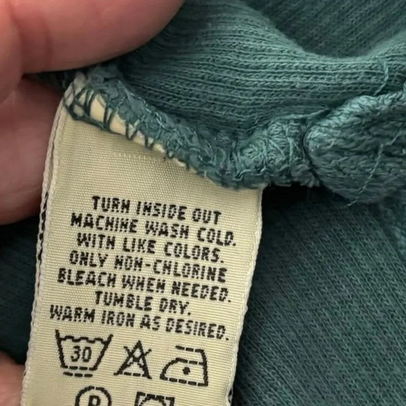 Vintage Eddie Bauer Size L Tall LT Thermal Henley Shirt Long Sleeved Green - Image 4