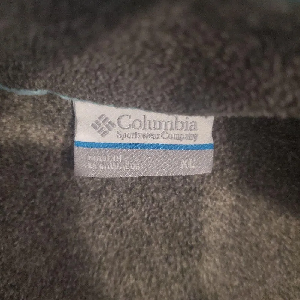 Columbia  fleece pullover in gray and light blue 1/4 snap button size XL women's - Image 2