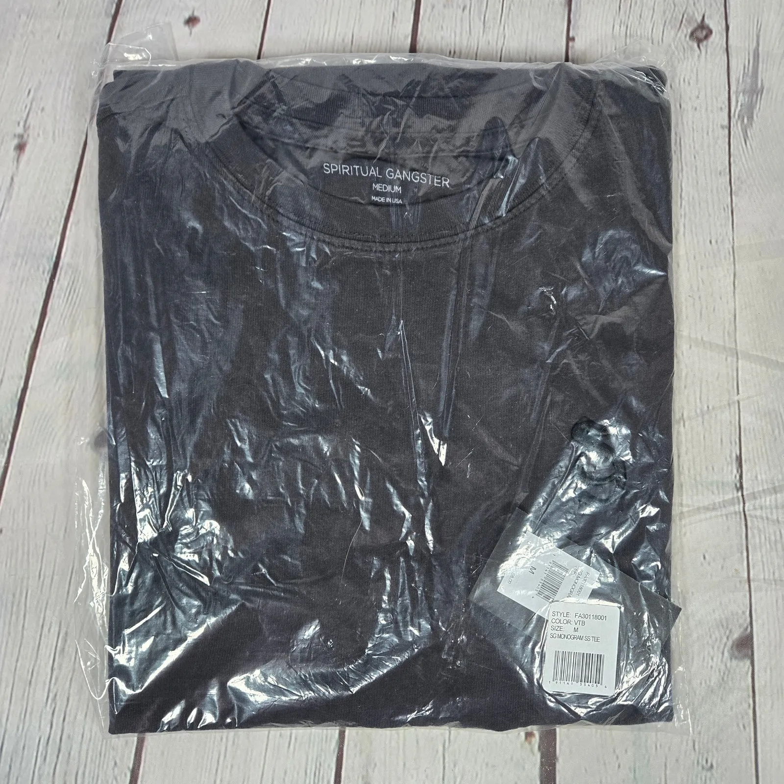 Spiritual Gangster Monogram Short Sleeve T-Shirt Vintage Black‎ M NWT - Image 10