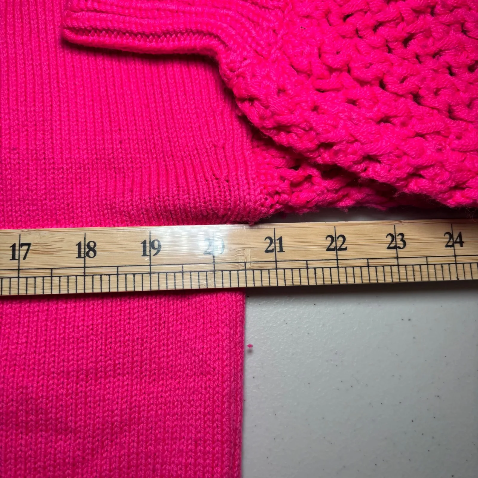Alice & Olivia Hot Pink Wool Blend Chunky Turtleneck Cropped Sweater XS - Image 7
