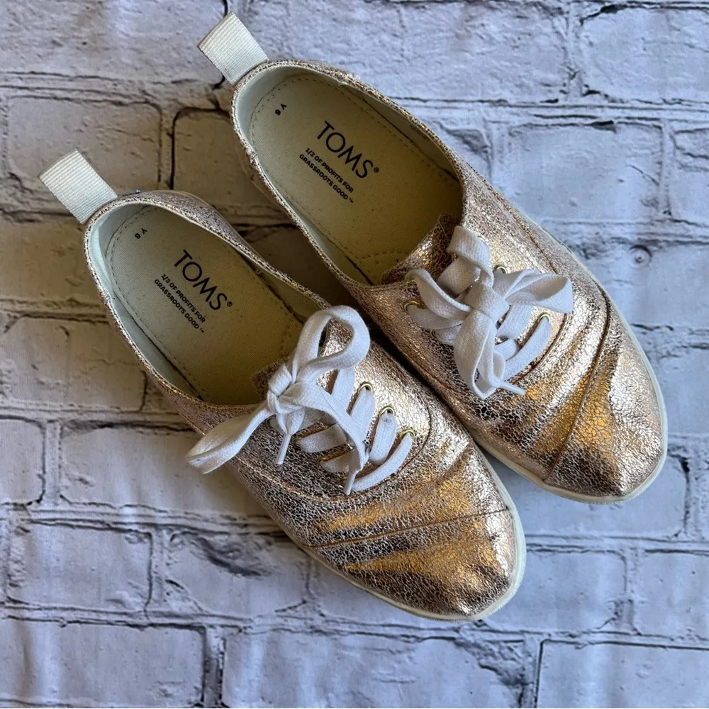 TOMS Cordones Cupsole Sneaker Sparkle Shoes Size 6 - Image 3