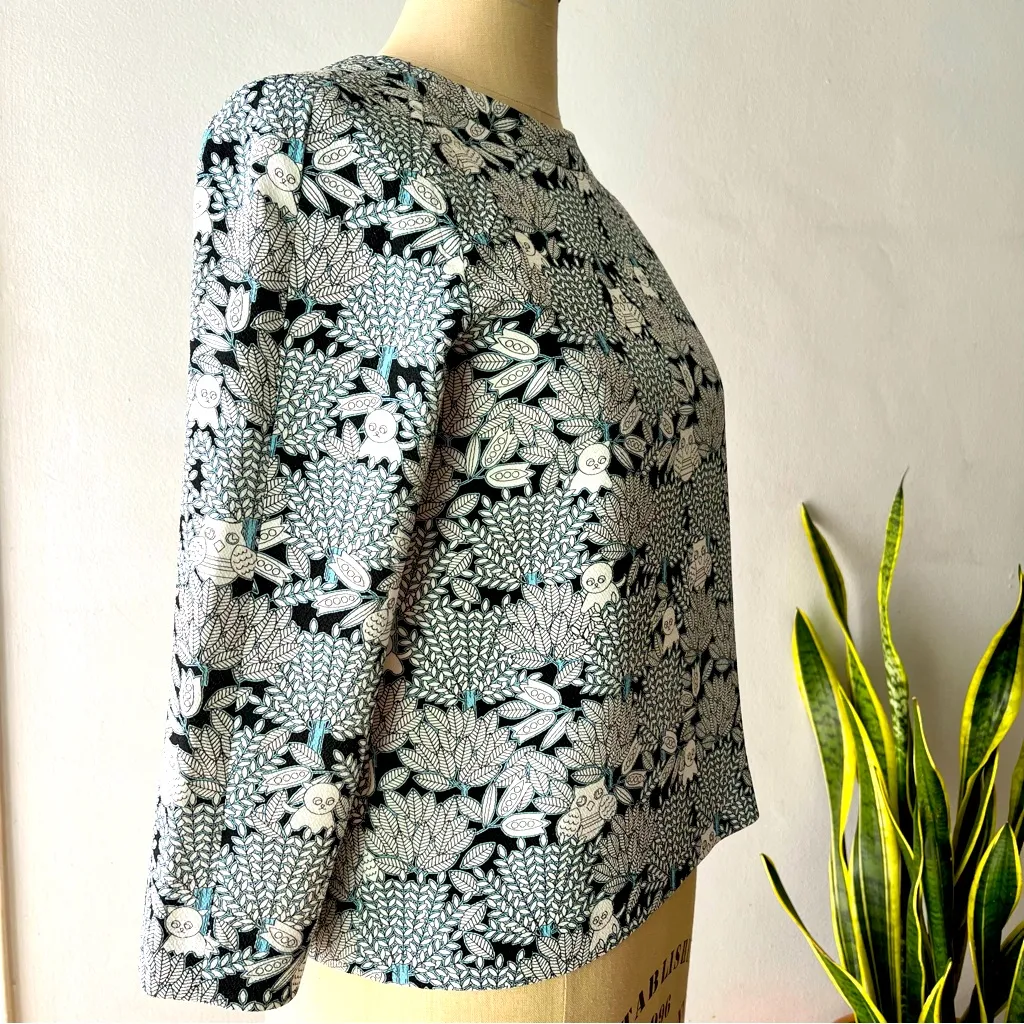 Anthropologie: Paul & Joe Sister Cat & Owl Blouse•Sz 2 - Image 8