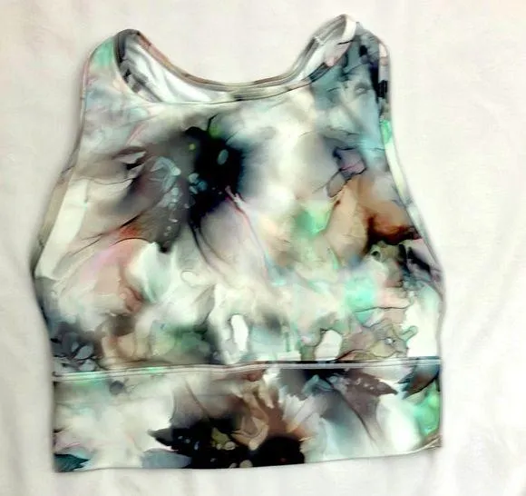 Calia mixed paint effect white sports bra/workout top woman’s size xtra small - Image 1