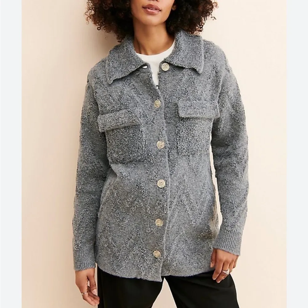 Anthropologie Shaggy Fuzzy Knit Sweater Jacket Coat Shacket - Image 2