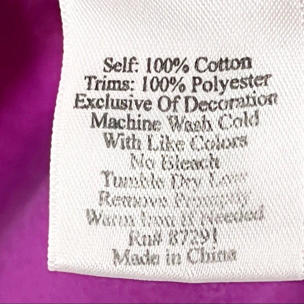 JOHNNY WAS Fuchsia Floral Embroidered Jersey Knit V-Neck Pockets Tunic Top XS - Image 3