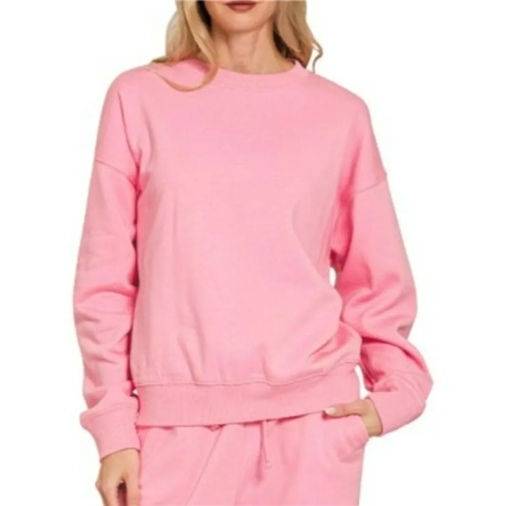 Zenana Fleece Long Sleeve Top and Sweatpants Set - Image 3