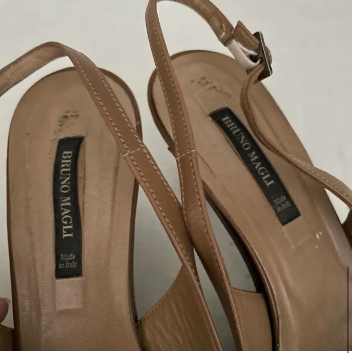 Brown Sling Back Pointed Toe Heels - Image 10