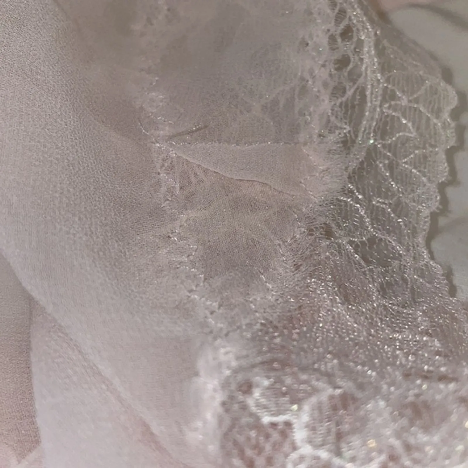 Victoria's Secret Pale Pink Négligée Lace Trim Womens Size Small Sheer - Image 12