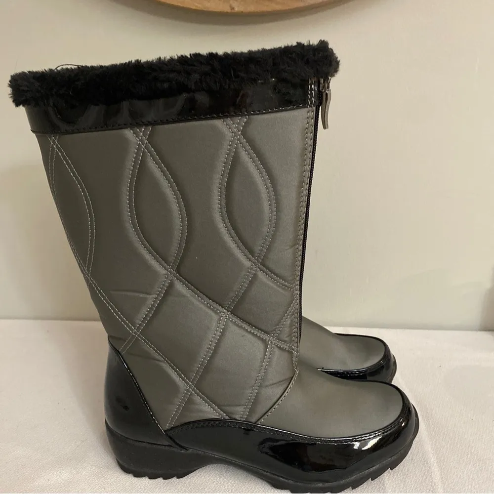 Sporto Ellen Graphite Gray Quilted Waterproof Winter Boots size 7.5 - Image 3