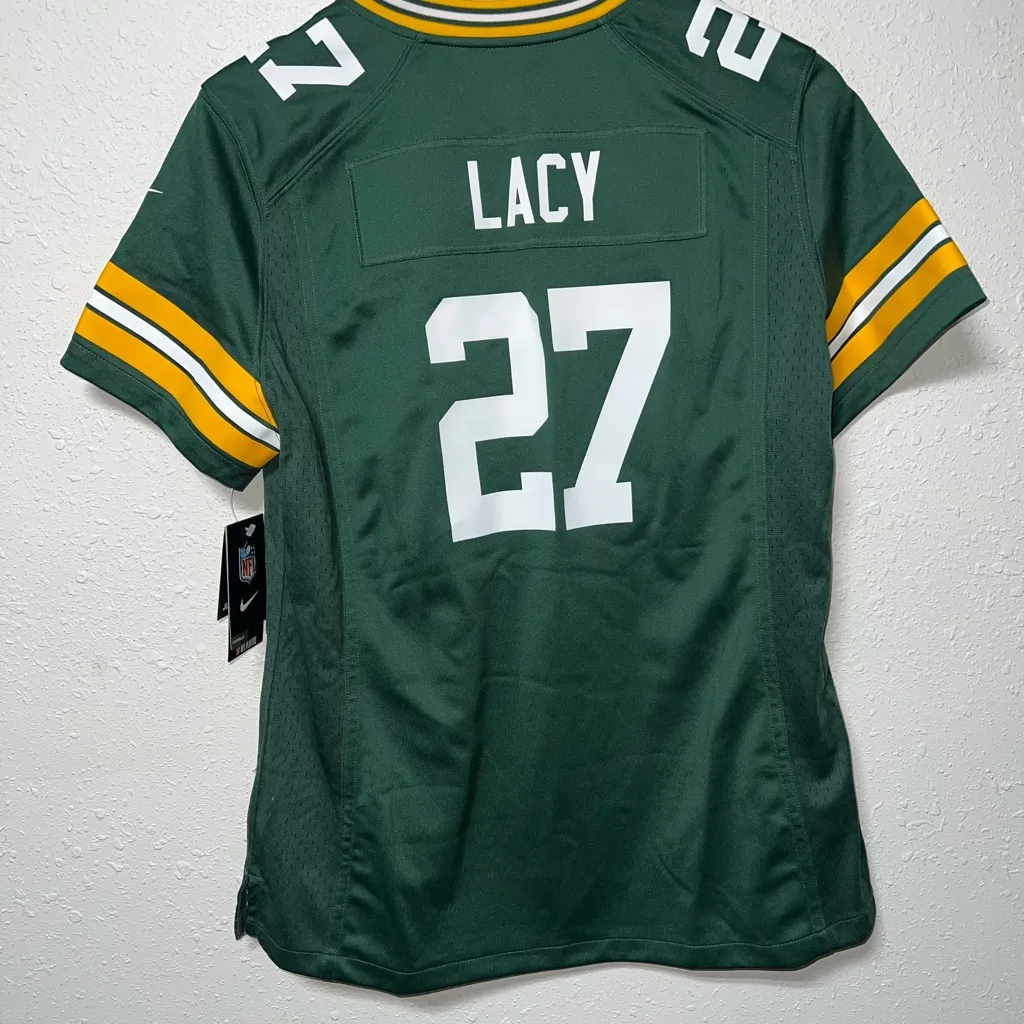 NFL Green‎ Bay Packers Green and Yellow Relaxed Fit Jersey - Image 2