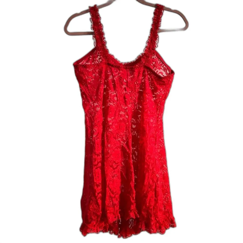 Vintage Inner Most Red Lace Slip Dress Size XL Lingerie - Image 5