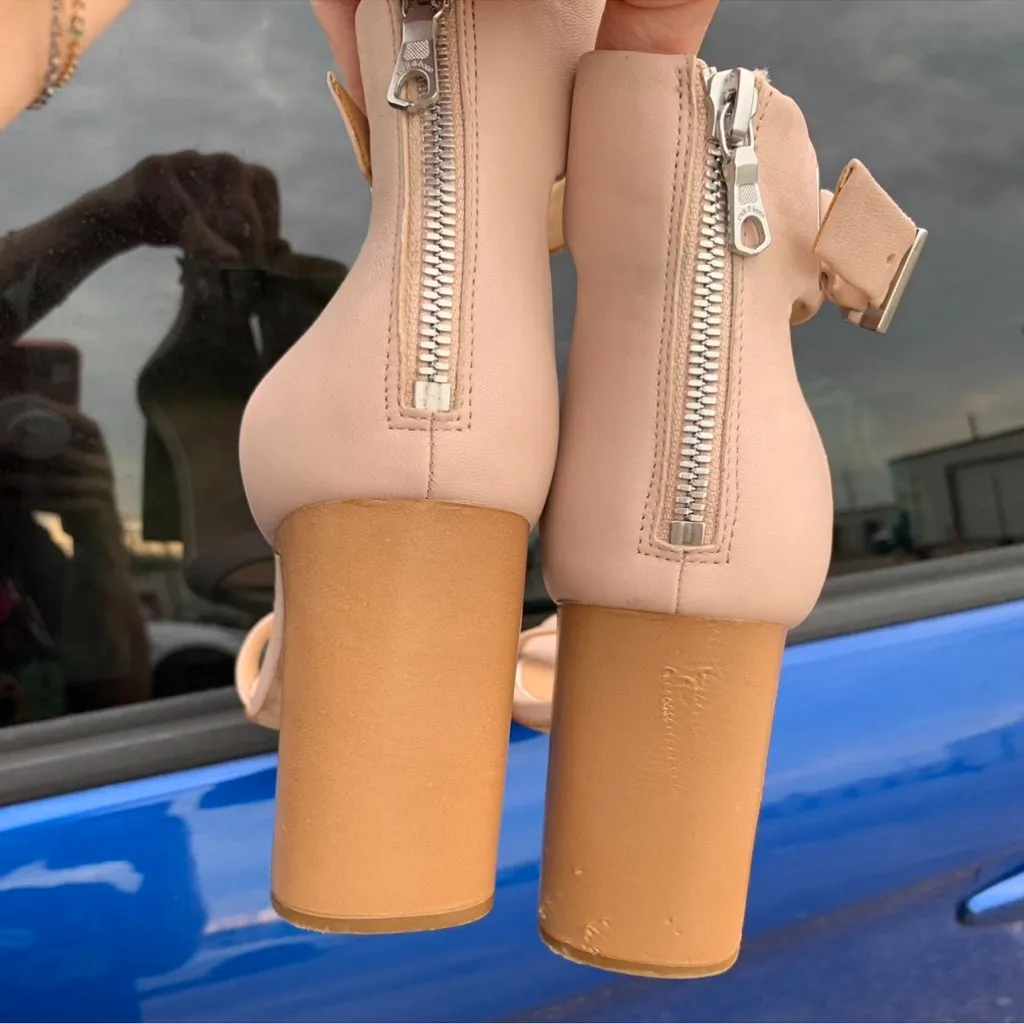 rag & bone Blush Leather Block Heel Sandals Size 7.5 - Image 4