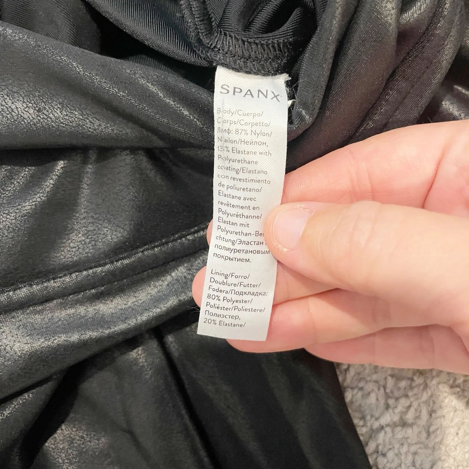 Spanx Leggings Women Med Moto Black Slimming Compression Bikercore  Faux Leather - Image 7