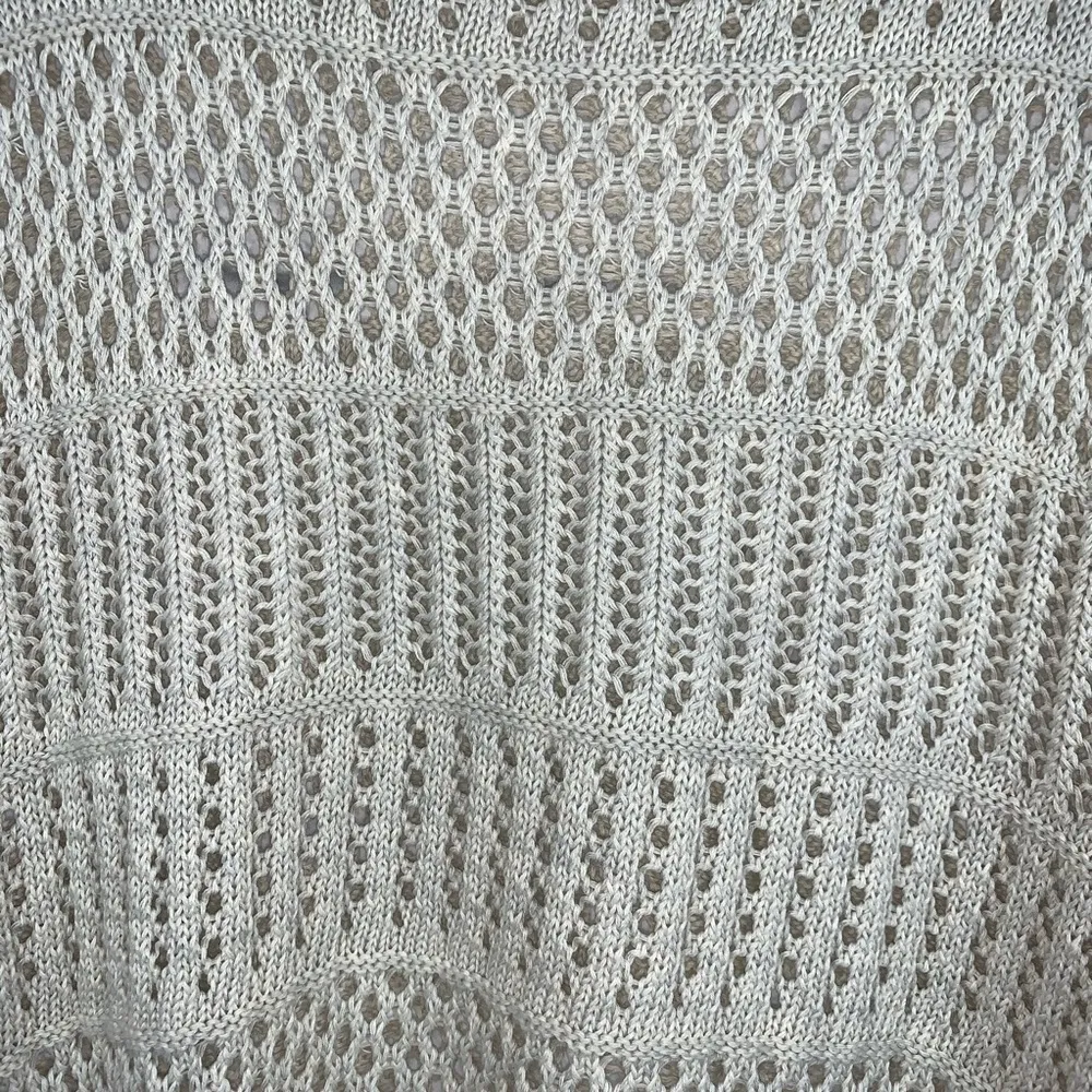 Cotton by Autumn Cashmere Crochet Pointelle Tassel Sweater XS - Image 4