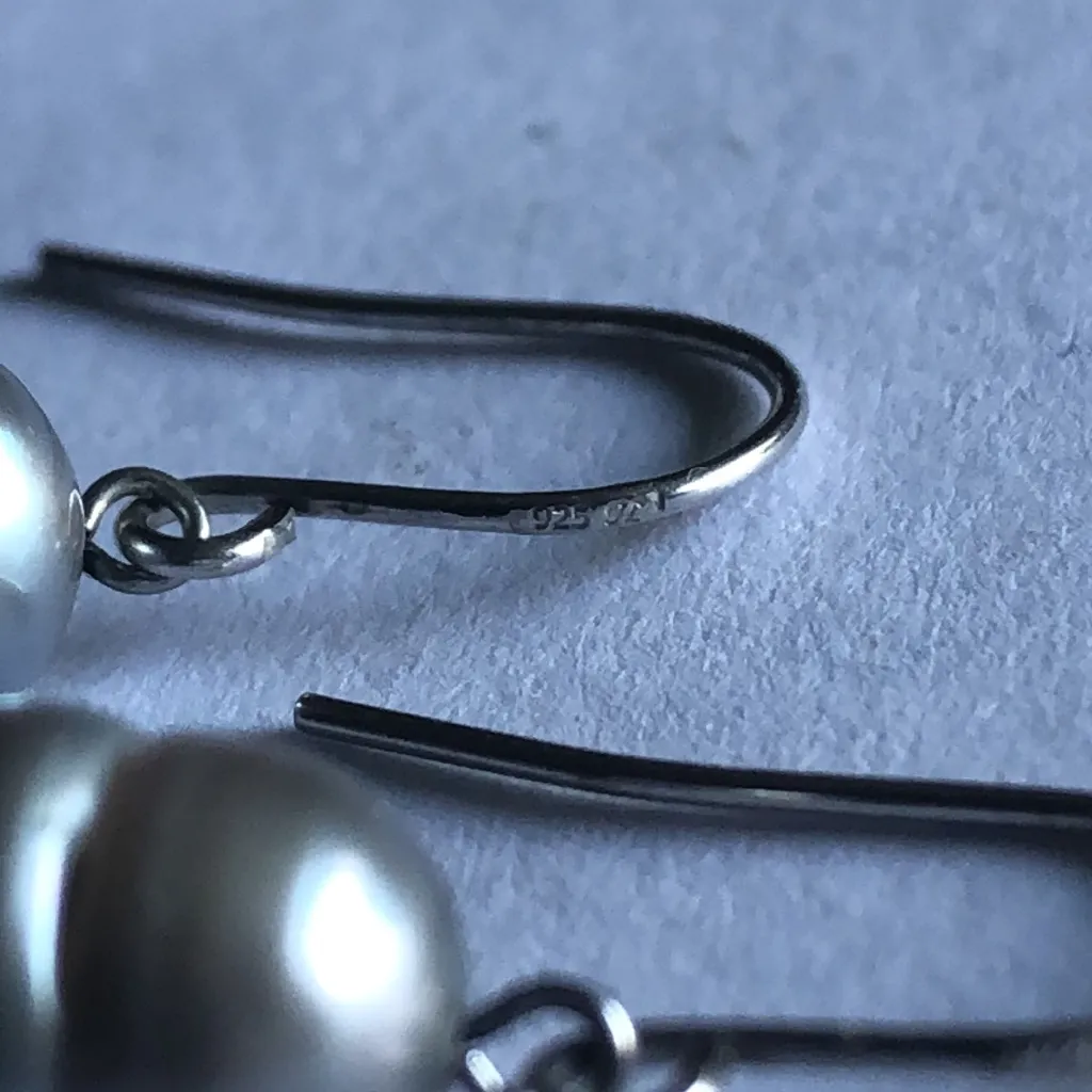 Honora Elegant Silver Gray Genuine Pearl Drop Earrings - Image 6