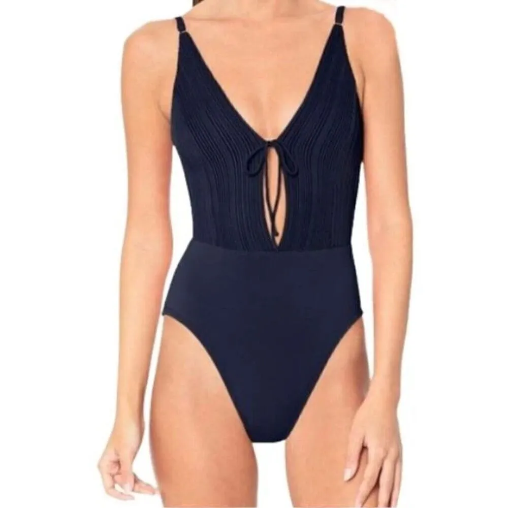 New. Robin Piccone navy one piece. Size 6. Retails $168 - Image 8
