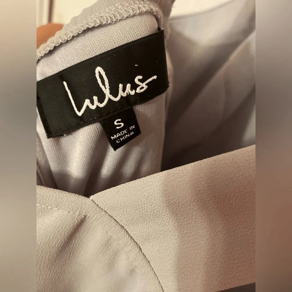 Lulu’s  Air of Romance Grey Maxi Dress size Small Sleeveless Halter - Image 5