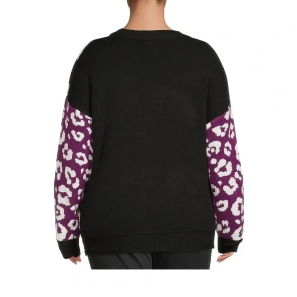 Terra & Sky Women's Plus Size Drop Shoulder Print Sweater, Midweight 2X 20W-22W - Image 6