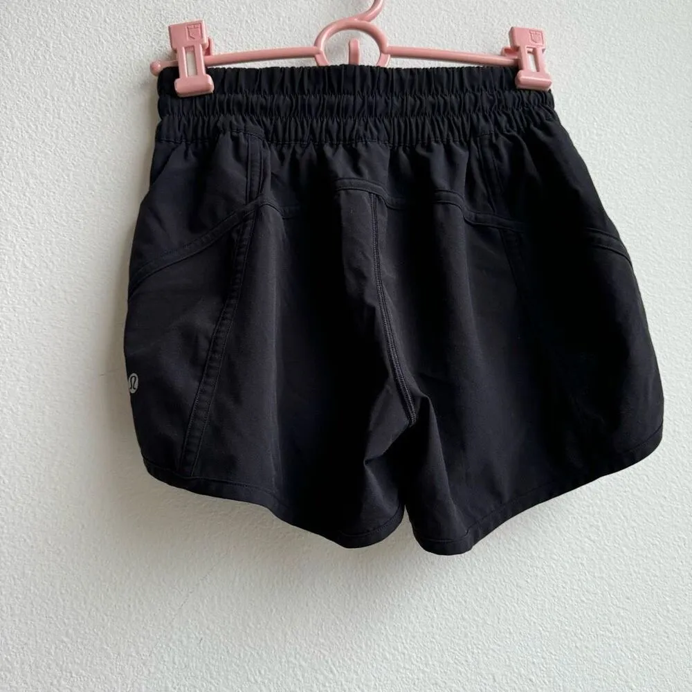 Lululemon Tracker Short V *4" Classic Black Size 4 Small CUT LINER FLAW - Image 4
