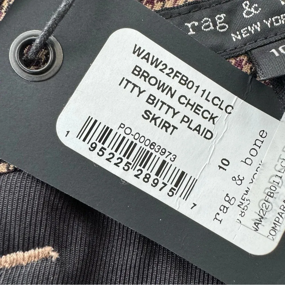 Rag and Bone  Itty Bitty Wool Plaid Herringbone Mini Skirt Size 10 NWT - Image 8